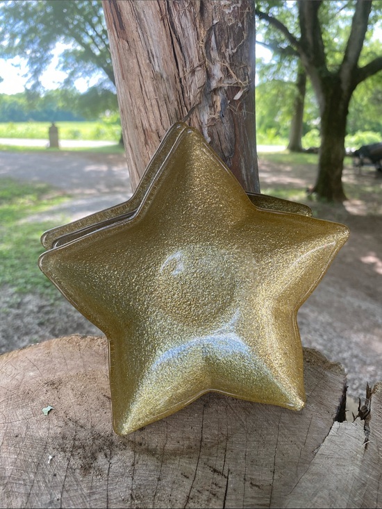 Other - Glittery Gold Star Glass Dish - Set of 4